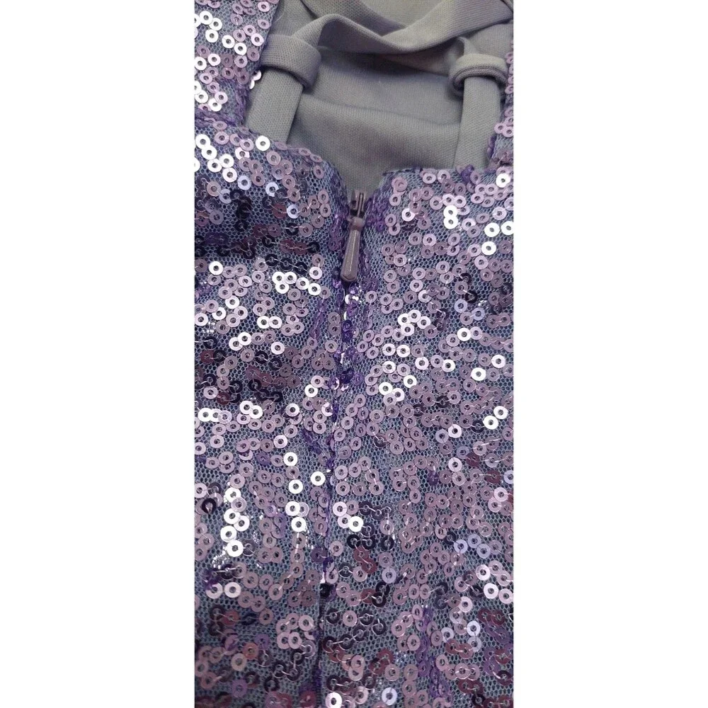 Pomuyoo Junior's Size XS Purple Sequin Dress Party Prom Wedding Homecoming